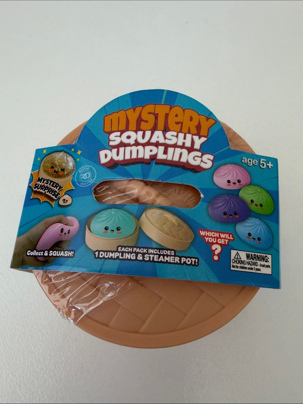 Mini Mystery Squashy Dumplings Squishy Toy - Blue & Tan